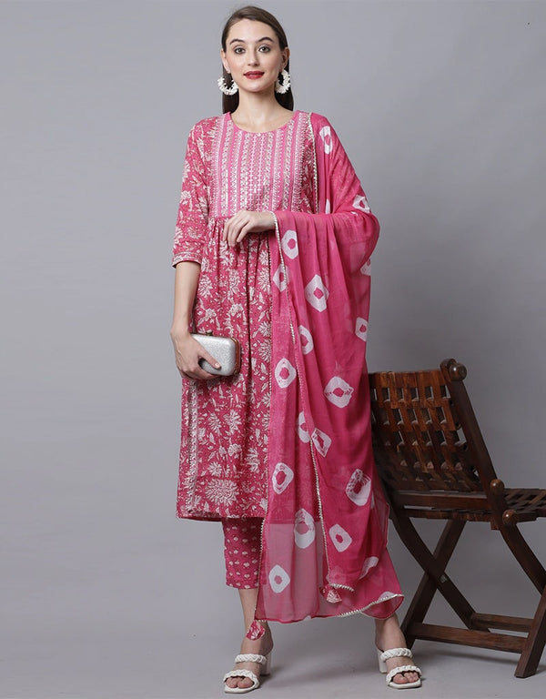 Pink Pure Cotton Suit Pant