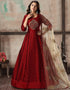 Maroon Tafeta Silk Butti Anarkali Anarkali