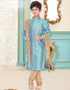 Sky Blue Kurta Pajama Banarasi Brocade