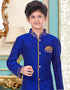 Royal Blue Kurta Pajama Cotton Linen Closure View