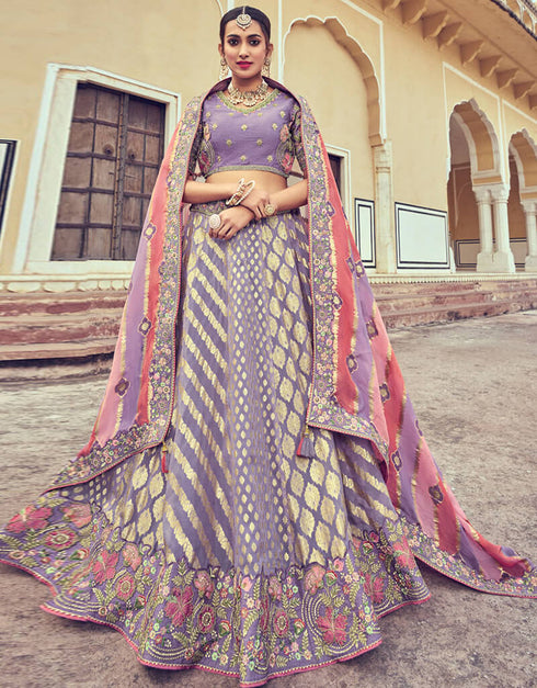 Lavendor Art Silk Lehenga Choli
