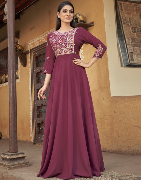 Heavy Muslin Burgundy Gown Suit Gown Bottom