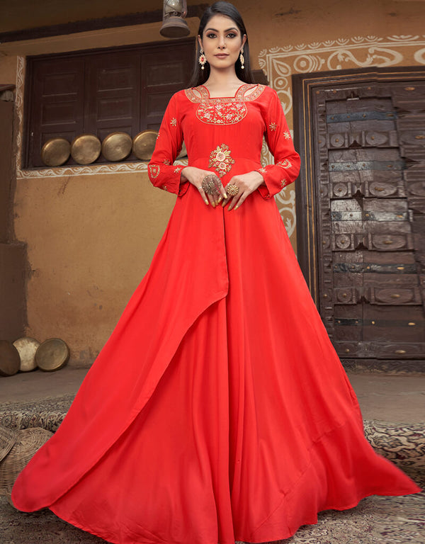 Heavy Muslin Red Gown Suit Gown Bottom