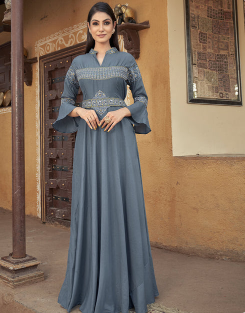 Heavy Muslin Grey Gown Suit Gown Bottom