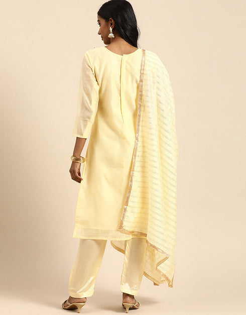 Orange-Yellow Silk Blend Suit Pant Closure View