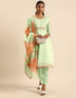 Beryl Green Silk Blend Suit Pant