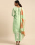 Beryl Green Silk Blend Suit Pant Closure View