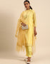 Orange-Yellow Silk Blend Suit Pant