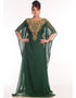 Muslimah Bottle Green Georgette Hand Embroidery Party Wear Kaftan