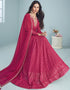 Pink Blooming Faux Georgette Suit Anarkali Closure View