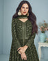 Olive Blooming Faux Georgette Suit Anarkali Closure View