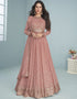 Peach Blooming Faux Georgette Suit Anarkali