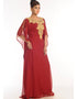 Chic Red Georgette Hand Embroidery Party Wear Kaftan