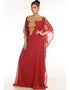 Chic Red Georgette Hand Embroidery Party Wear Kaftan