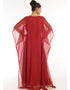 Chic Red Georgette Hand Embroidery Party Wear Kaftan
