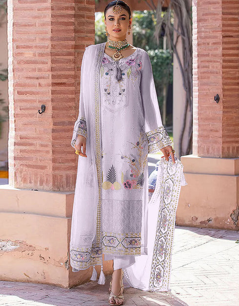 Light Purple Faux Georgette Suit Pant