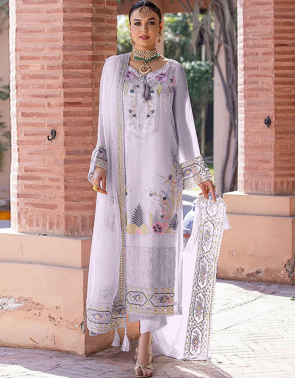 Light Purple Faux Georgette Suit Pant