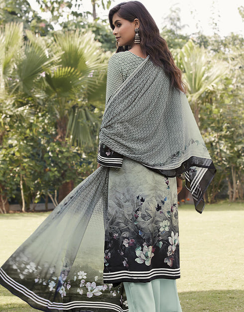 Mint Siya Crepe Digital Print Salwar Suit Palazzo Closure View