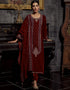 Maroon Pure Viscos Velvet Suit Pant