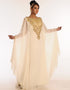 Trendy Off White Georgette Hand Embroidery Party Wear Kaftan