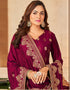 Wine Red Blooming Vischitra Salwar Suit Pant