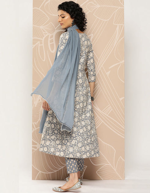 Dusty Grey Pure Cotton Straight Pant Women