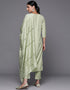 Pastel Grey Blended Silk Straight Palazzo Women