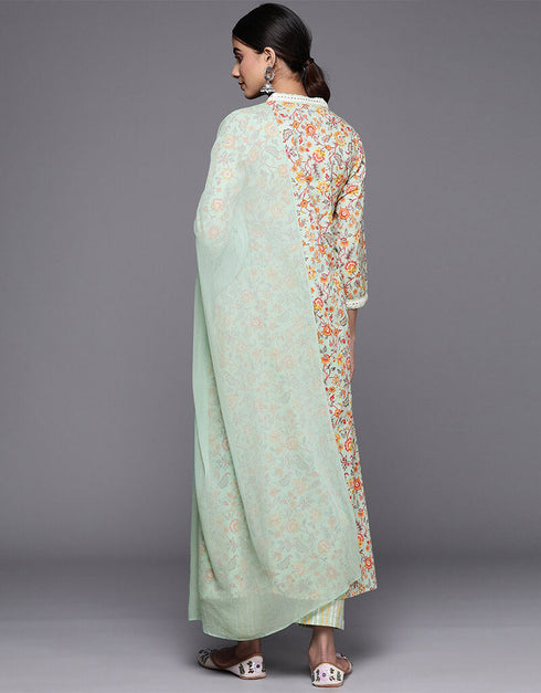 Summer Green Blended Cotton Straight Pant Women