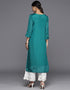 Surfie Green Art Silk Straight Palazzo Closure View