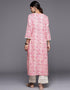 Sweet Pink Cotton Straight Palazzo Closure View