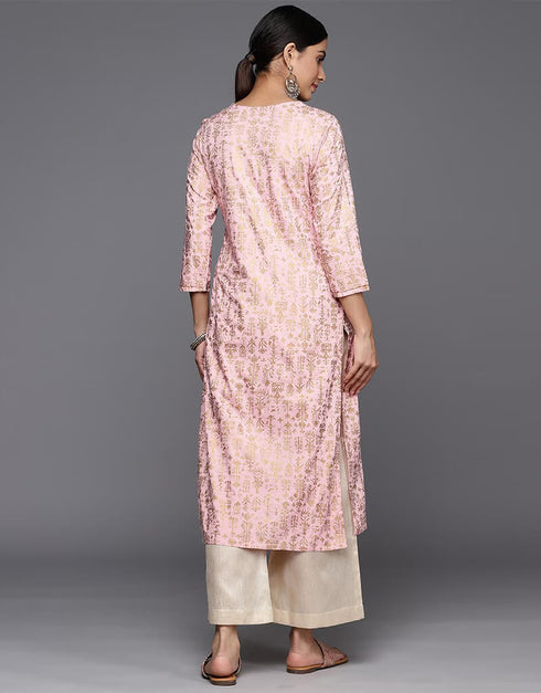 Carousel Pink Viscos Straight Pant Women