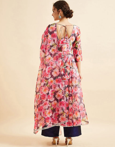 Sea Pink Organza Suit Pant Women