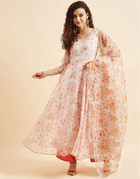 Oyster Pink Organza Suit Pant Closure View