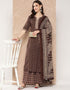 Metallic Bronze Pure Cotton Straight Palazzo Closure View