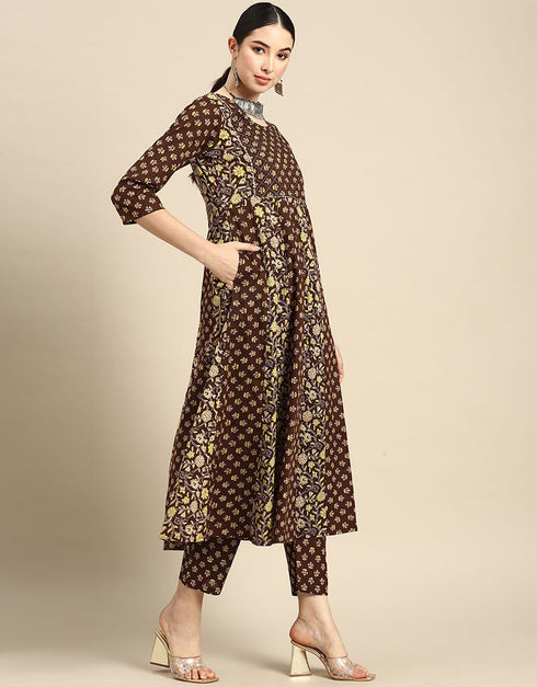 Metallic Bronze Pure Cotton Suit Pant Closure View