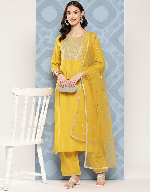 Arylide Yellow Viscos Rayon Straight Pant Closure View