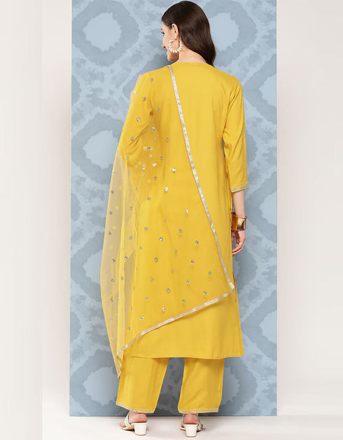 Arylide Yellow Viscos Rayon Straight Pant Women