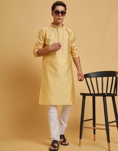 Desert Sand Kurta Wool Cotton Payjama Closure View