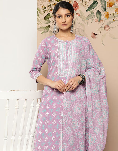 Faded Pink Pure Cotton Dress Pant