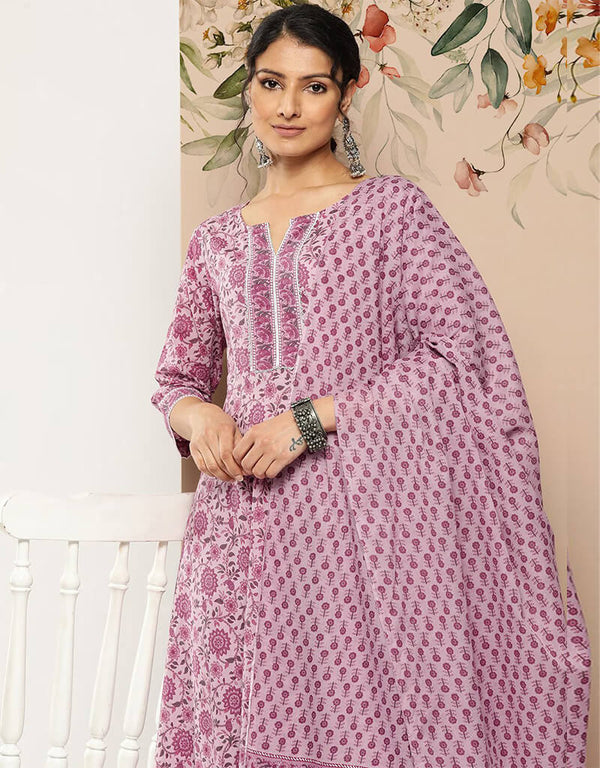 Greyish Pink Pure Cotton Dress Pant