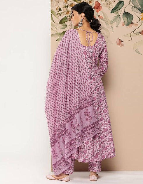 Greyish Pink Pure Cotton Dress Pant Women