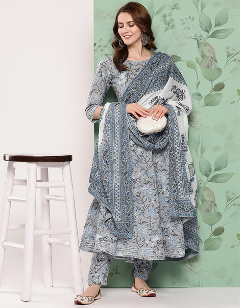 Grey Cloud Pure Cotton Dress Pant Closure View