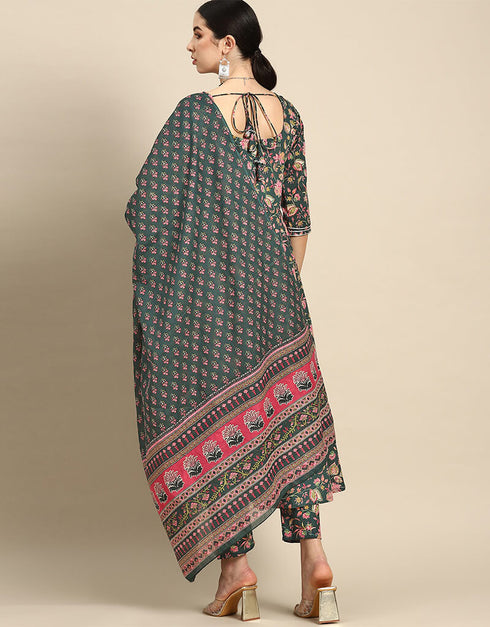 Mineral Green Pure Cotton Dress Pant Women