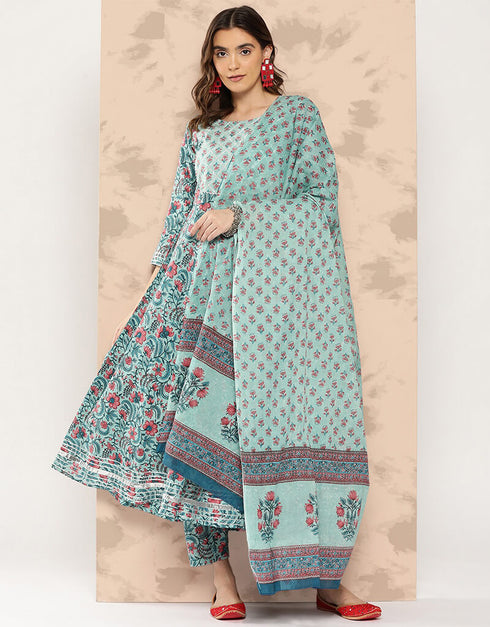 Shadow Green Pure Cotton Dress Pant Closure View