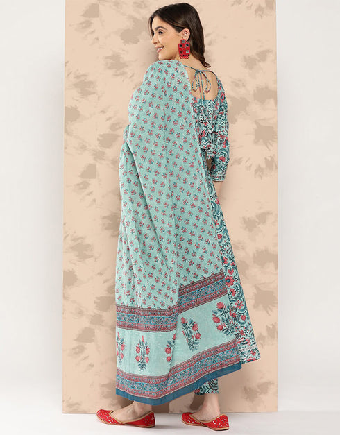 Shadow Green Pure Cotton Dress Pant Women