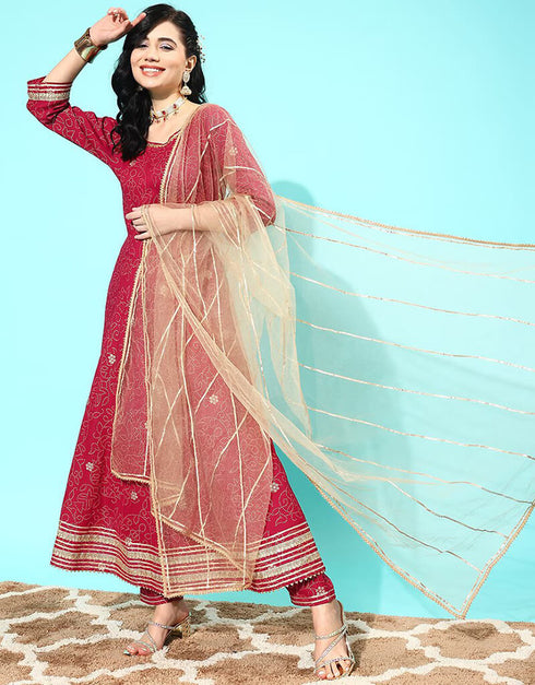 Rose Red Pure Cotton Dress Pant Closure View