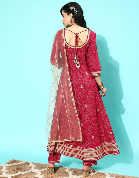 Rose Red Pure Cotton Dress Pant Women