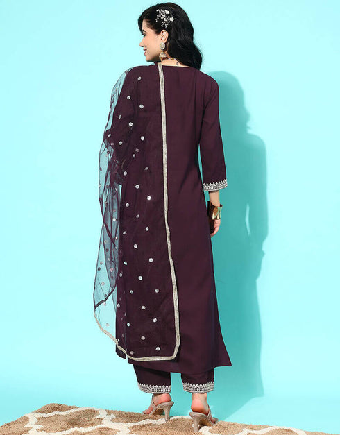 Woody Brown Viscos Rayon Straight Pant Women