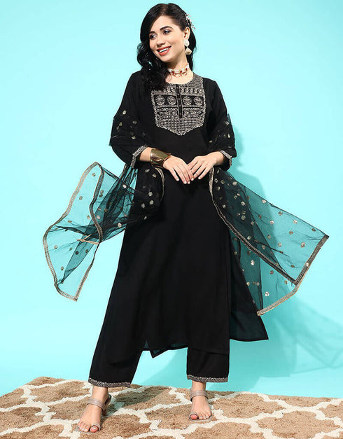 Black Bean Viscos Rayon Straight Pant Closure View