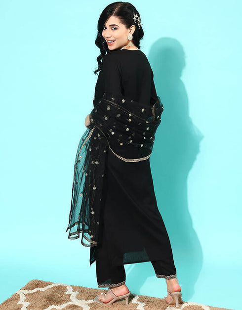 Black Bean Viscos Rayon Straight Pant Women